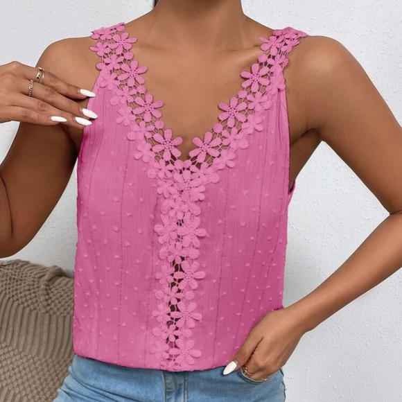 Mustard yellow Swiss dot lace detail blouse - Picture 7 of 15